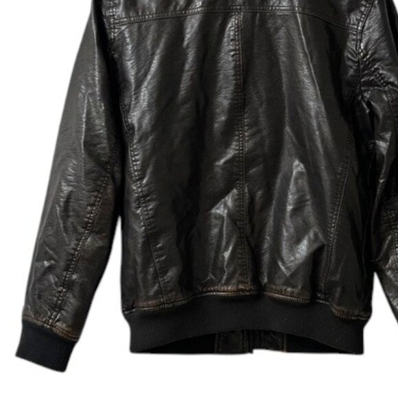 Levi's Men's Sherpa-Lined Faux-Leather Aviator Bomber Jacket - Size Small - Picture 5 of 13